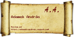 Adamek András névjegykártya
