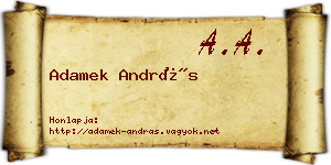 Adamek András névjegykártya