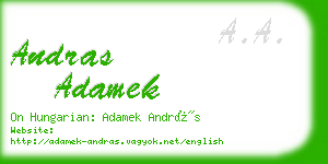 andras adamek business card